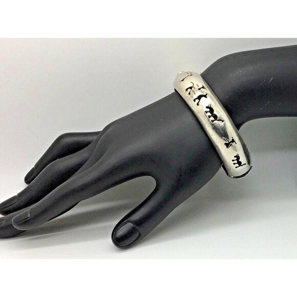 Taxco Story Teller Bangle Bracelet Shadow Box Sterling Silver  7 1/2 “ Wide - Picture 1 of 4